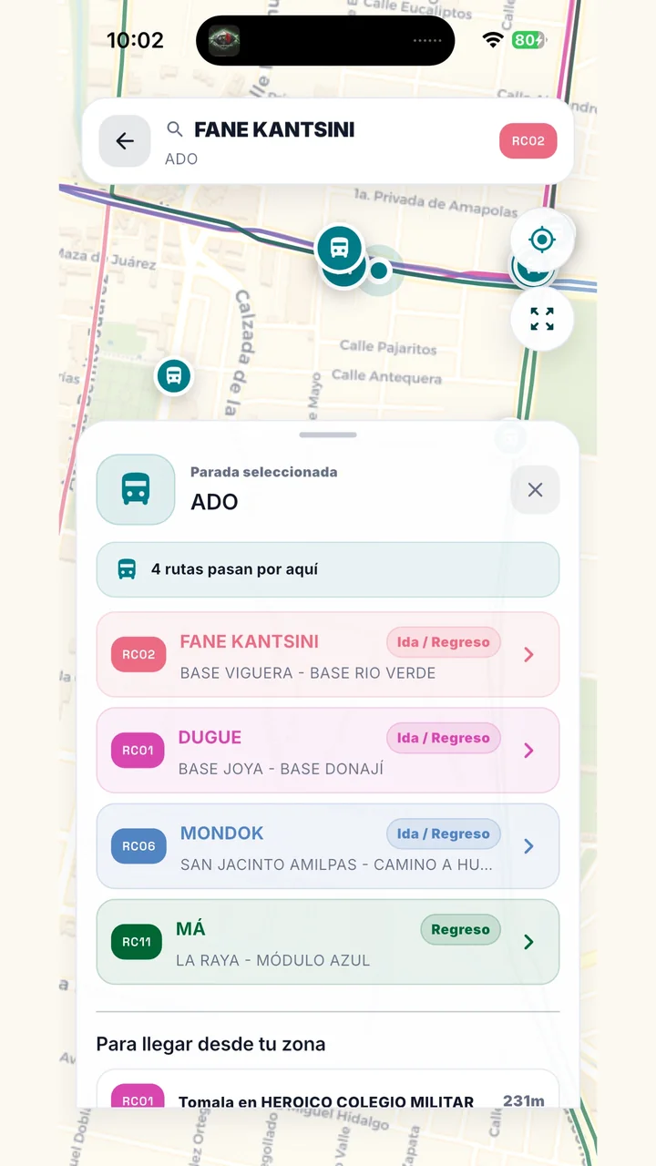 Paradas cerca de ti en Yuu Bus