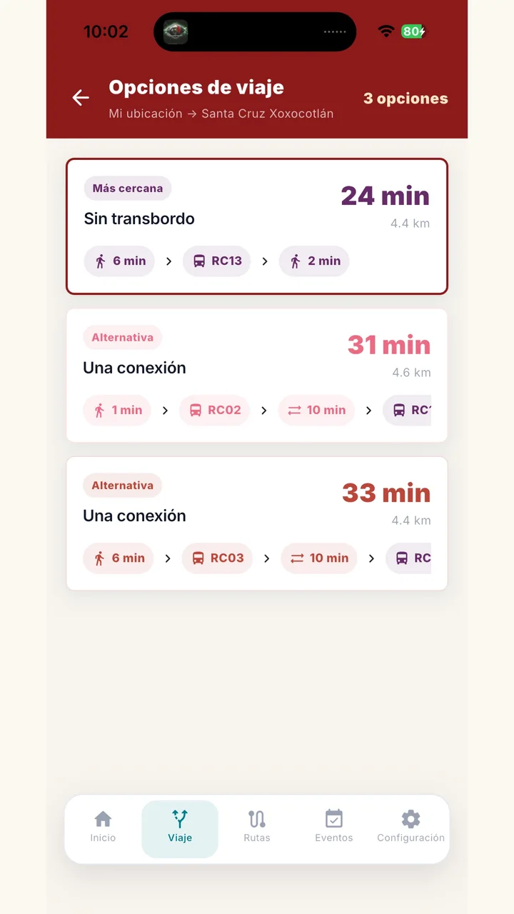 Opciones para planear un viaje en Yuu Bus
